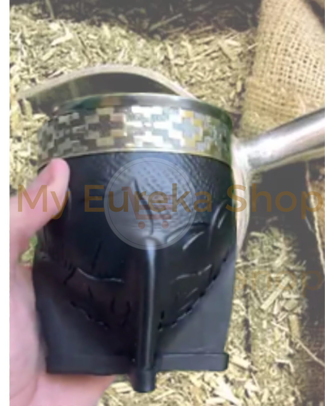 Mate Imperial Repujado negro + Bombilla + Grabado